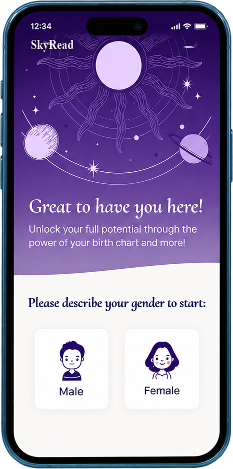 SkyRead horoscope app screen